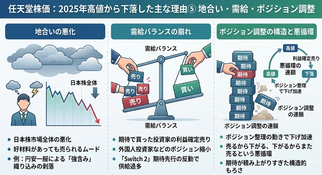 2025年高値から下落した主な理由⑤ 地合い・需給・ポジション調整