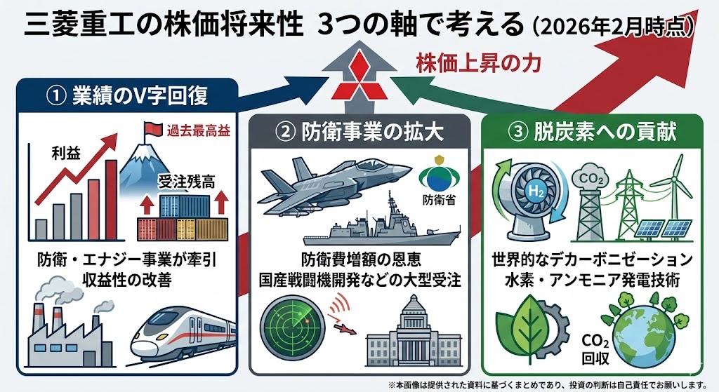 三菱重工の株価はどこまで上がる？考え方を3つの軸で解説