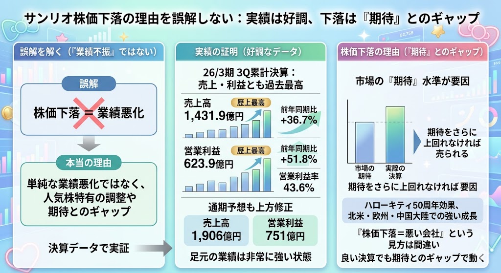 まず確認|サンリオは直近で業績不振ではない