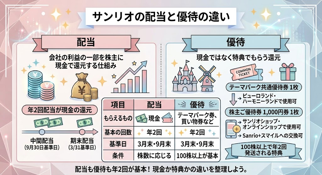 サンリオの配当と優待の違い