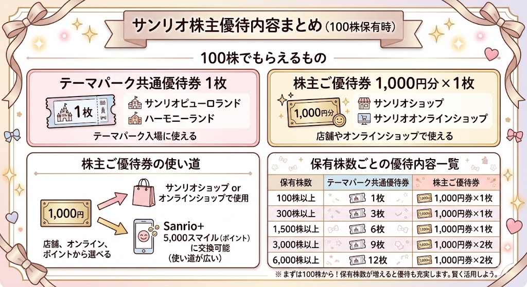サンリオ株主優待の内容は？100株でもらえるものを確認