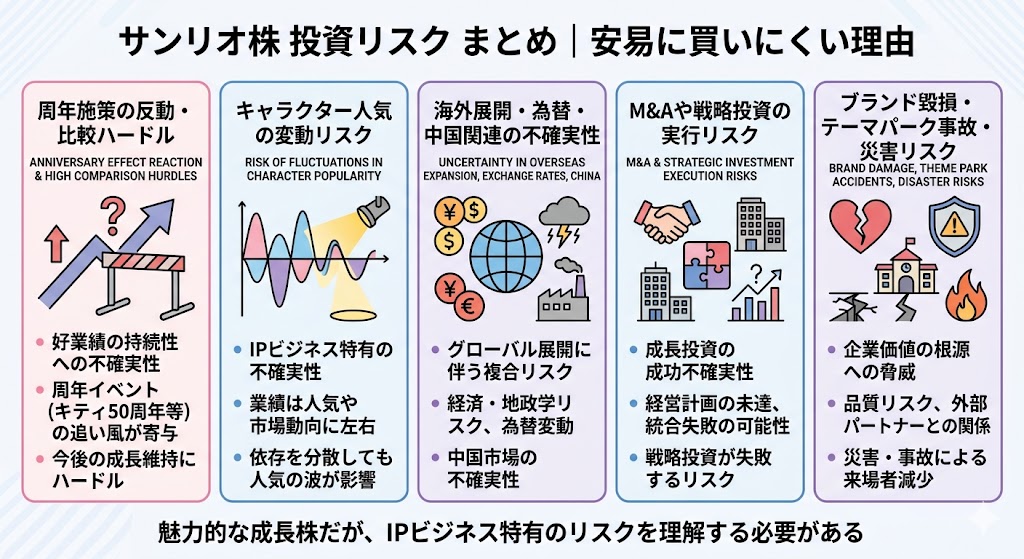 それでも注意したいリスク|サンリオ株を安易に買いにくい理由