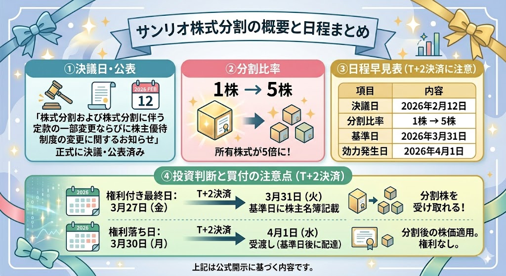 まず確認|サンリオは株式分割した?