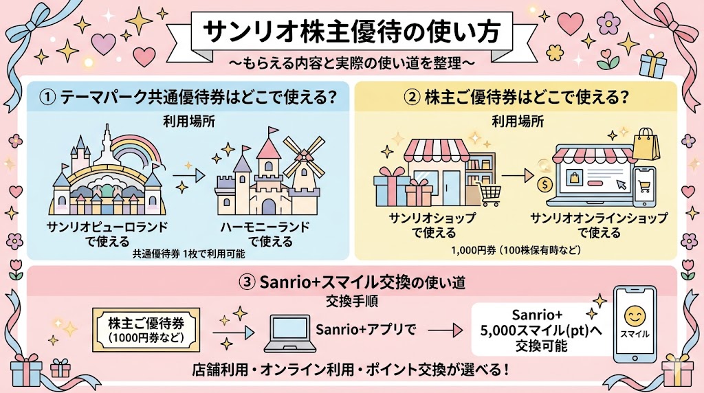 サンリオ株主優待の使い方