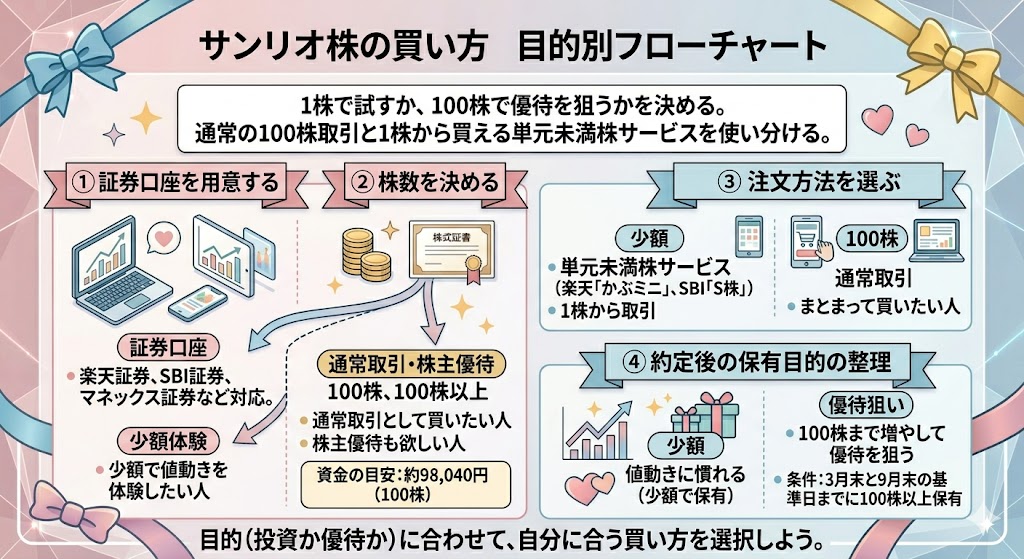 サンリオ株の買い方