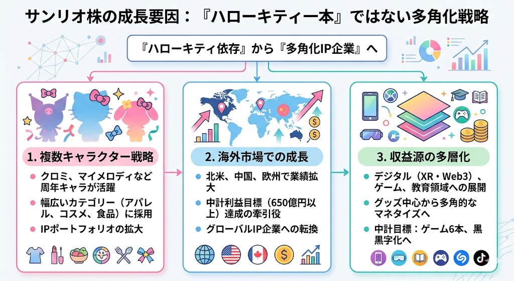 サンリオ株を買いたい理由3|成長の源泉がハローキティ一本ではない