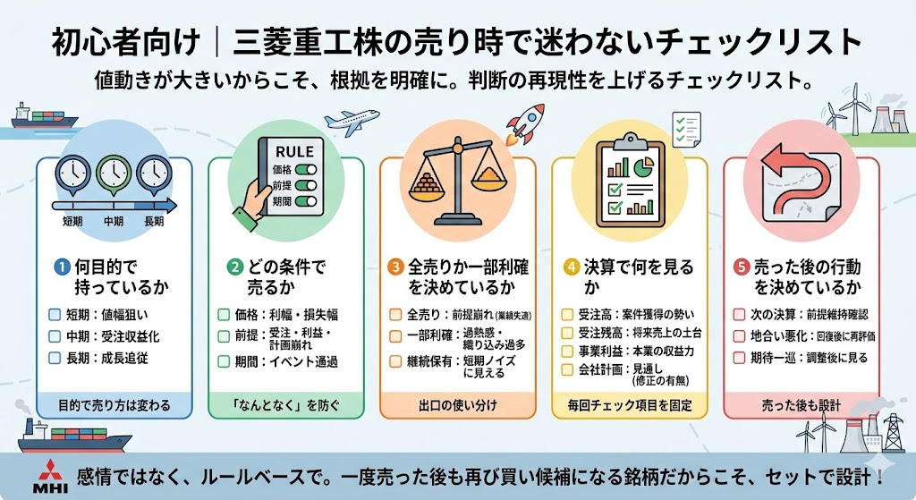 初心者向け|三菱重工株の売り時で迷わないチェックリスト