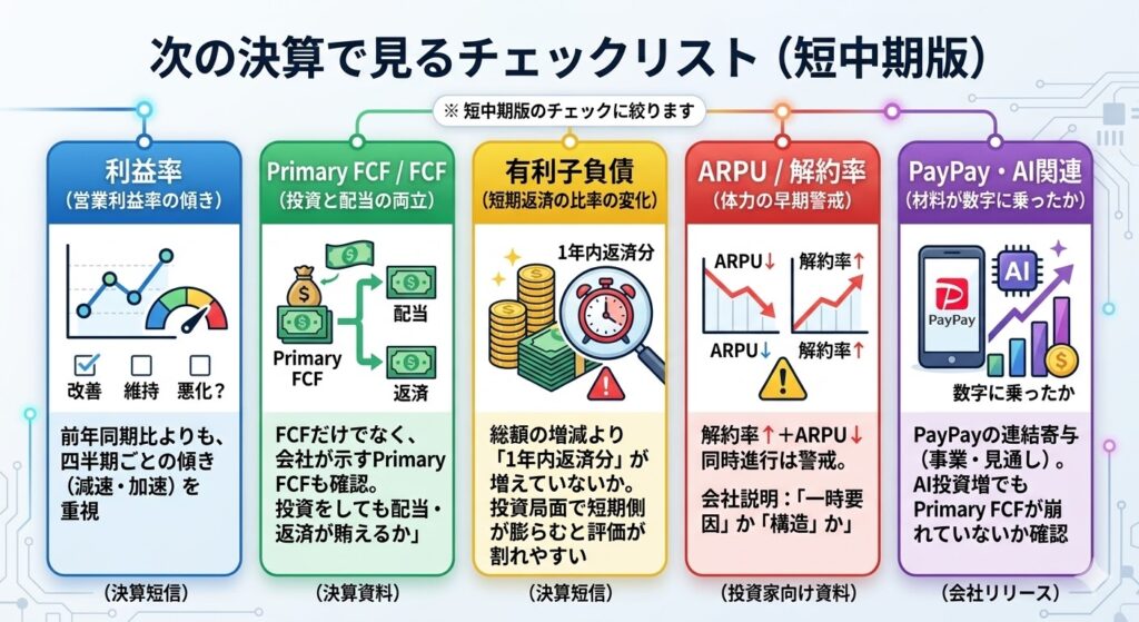 次の決算で見るチェックリスト（短中期版）