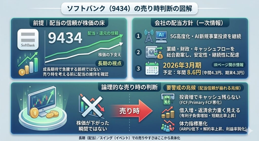 前提｜ソフトバンク（9434）は“配当の信頼”が株価の床になりやすい