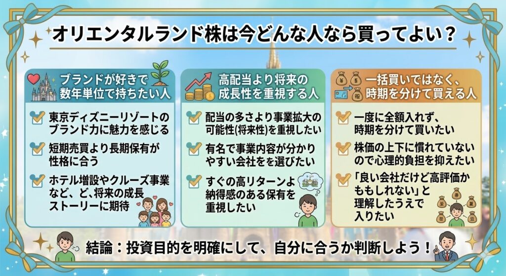 オリエンタルランド株は今どんな人なら買ってよい？