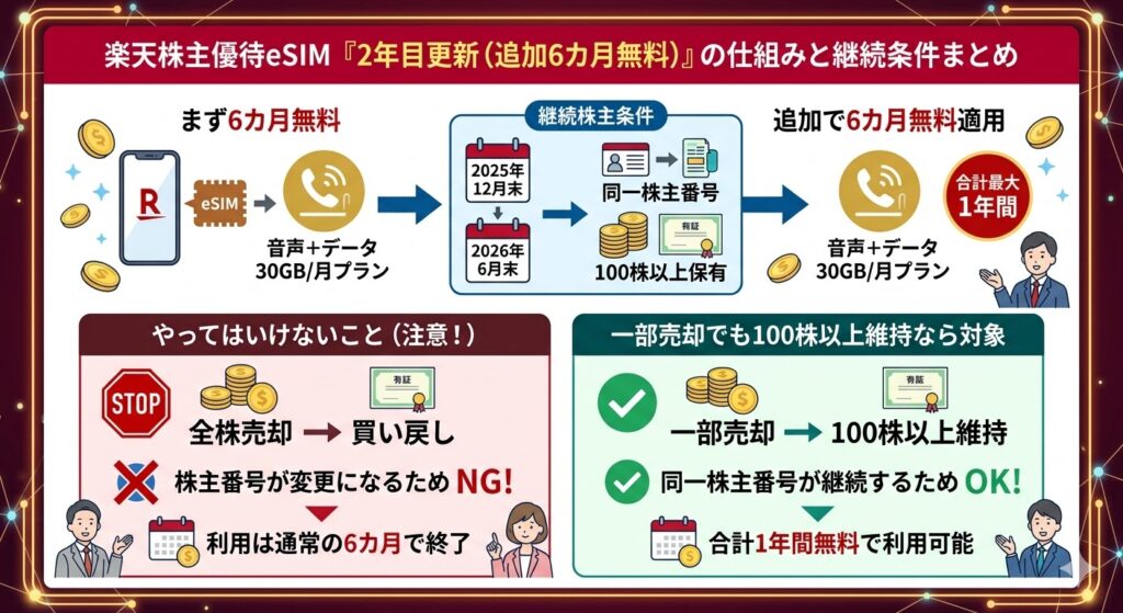 楽天株主優待eSIMの2年目更新はどうなる？