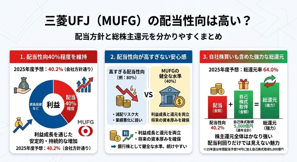 三菱UFJの配当性向は高い？