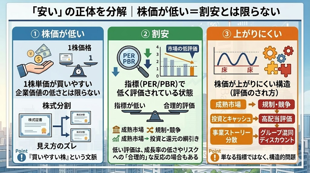 「安い」の正体を分解｜株価が低い＝割安とは限らない