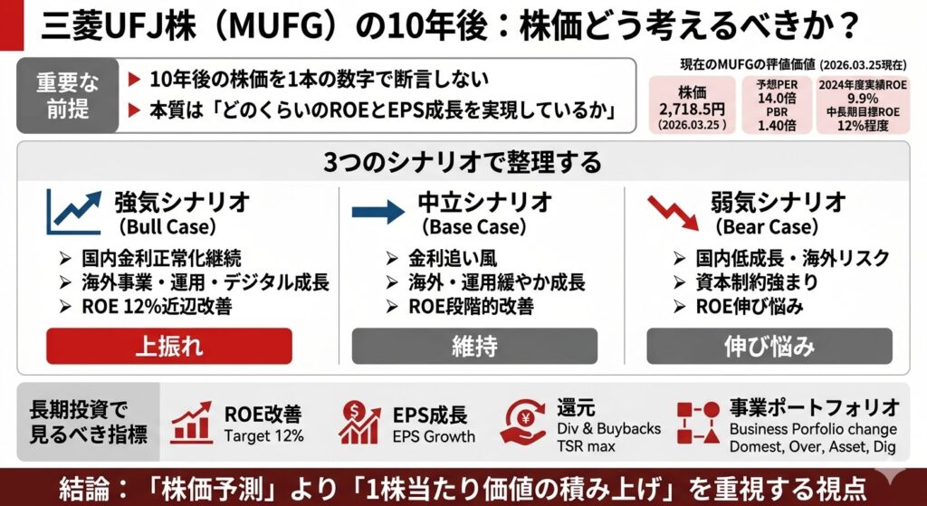三菱UFJの10年後の株価はどう考えるべきか