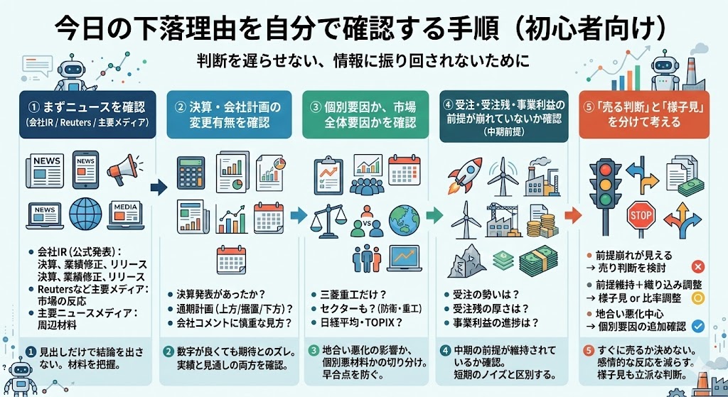 今日の下落理由を自分で確認する手順（初心者向け）