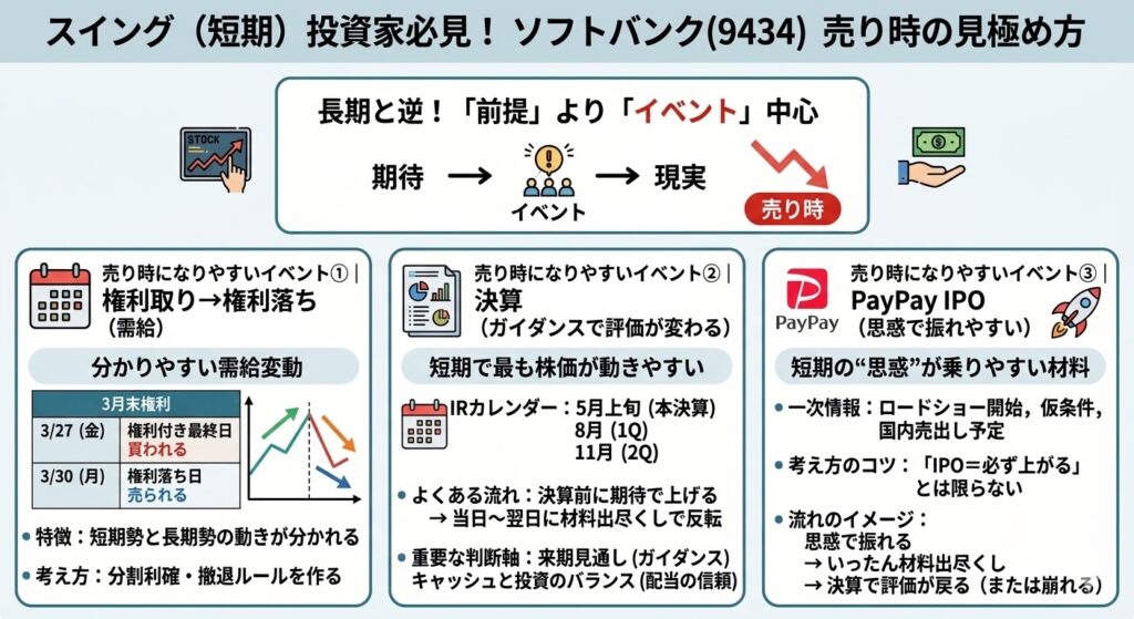 スイング（短期）での売り時｜イベント前後で“期待→現実”が起きる
