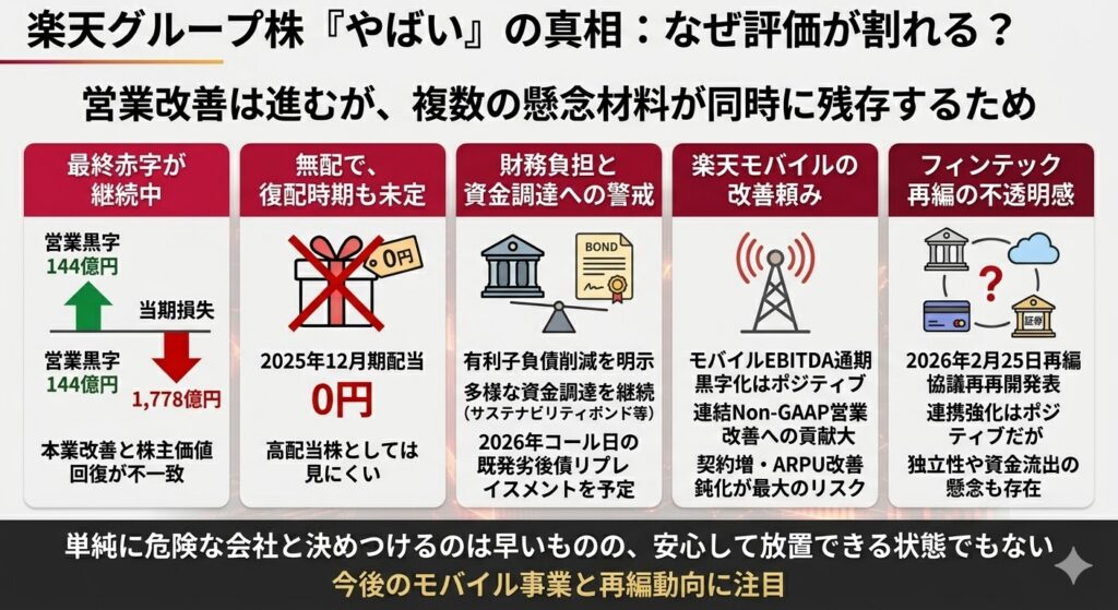 楽天の株価がやばいと言われる理由は？