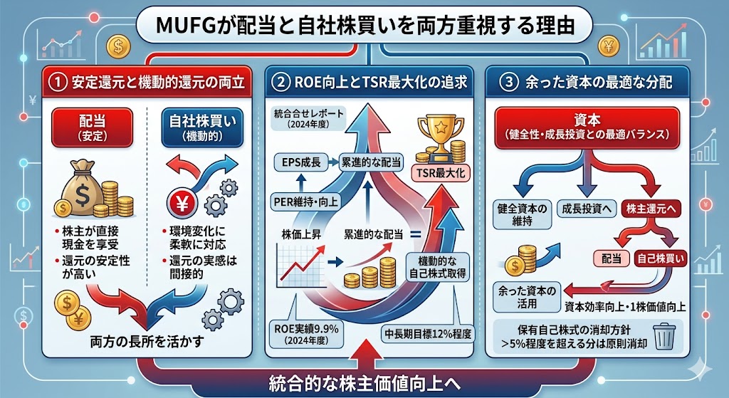 MUFGが配当と自社株買いを両方重視する理由