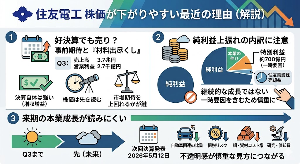 住友電工の株価が最近下がりやすい理由を深掘り