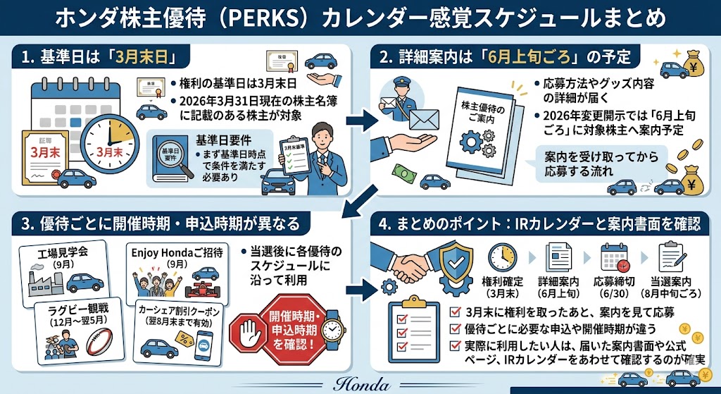 ホンダの株主優待はいつ届く?カレンダー感覚で見るスケジュール