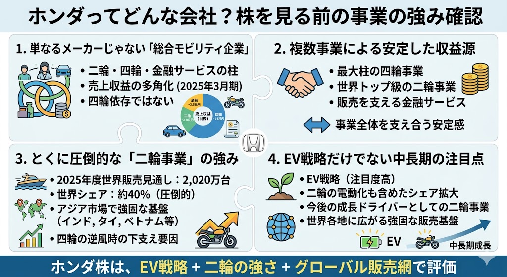ホンダはどんな会社?まずは株を見る前に事業の強みを確認