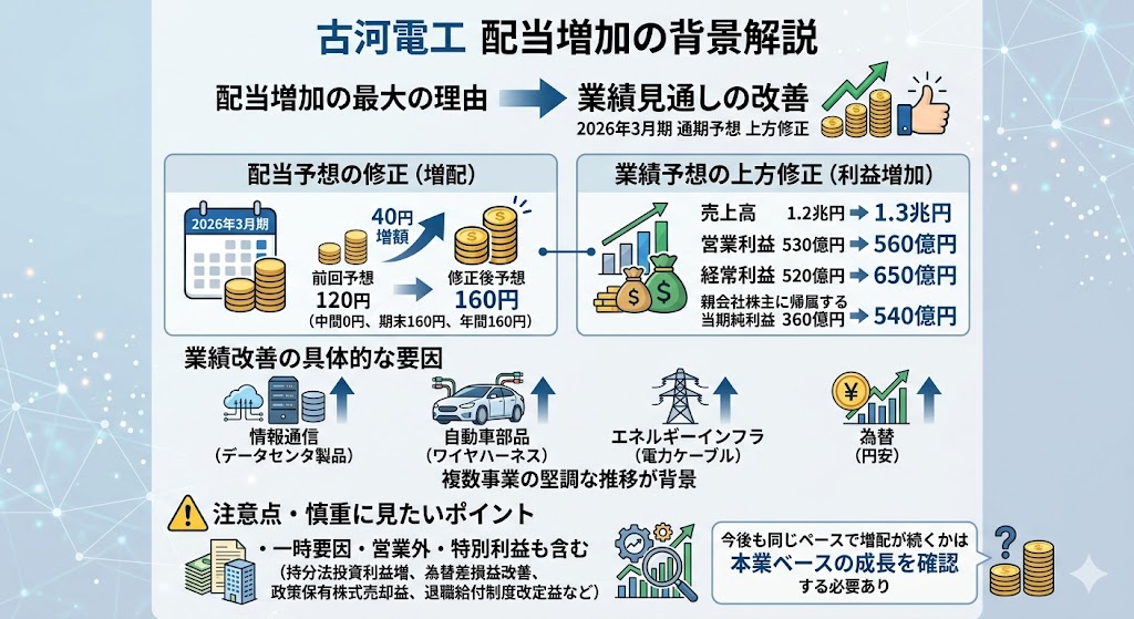 古河電工の配当はなぜ増えている？