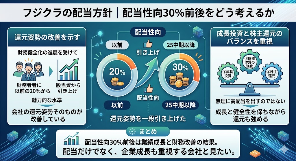 フジクラの配当方針は?配当性向30%前後をどう考えるか