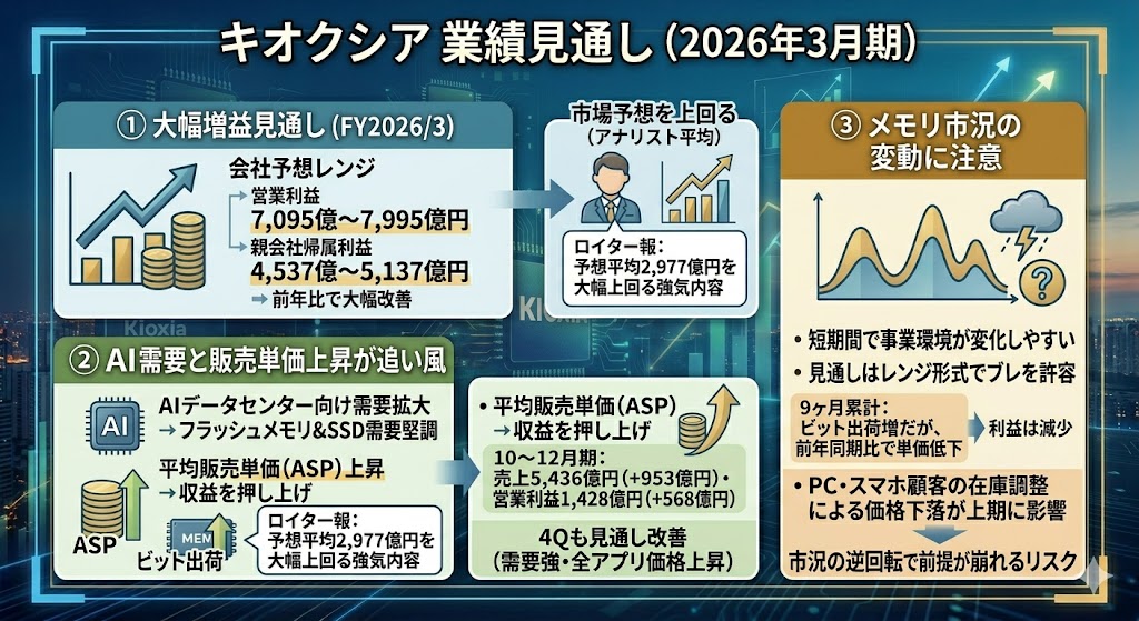 キオクシアの業績見通しは？