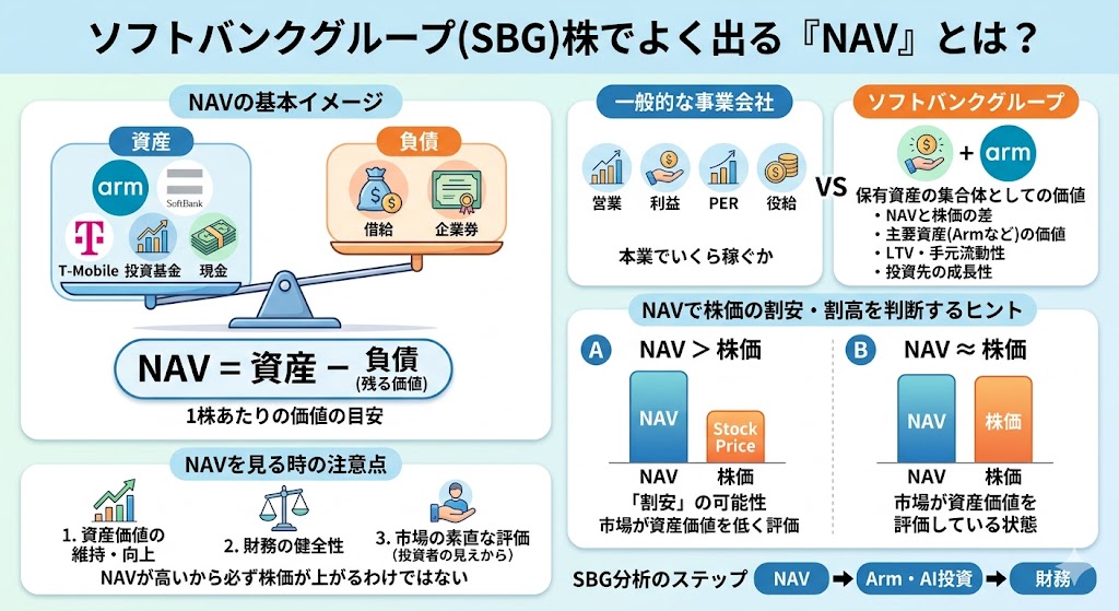 NAVとは保有資産から負債を引いた価値