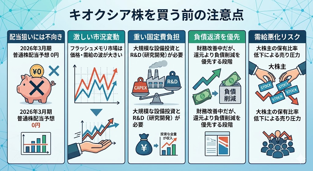 キオクシア株を買う前に注意したいポイント