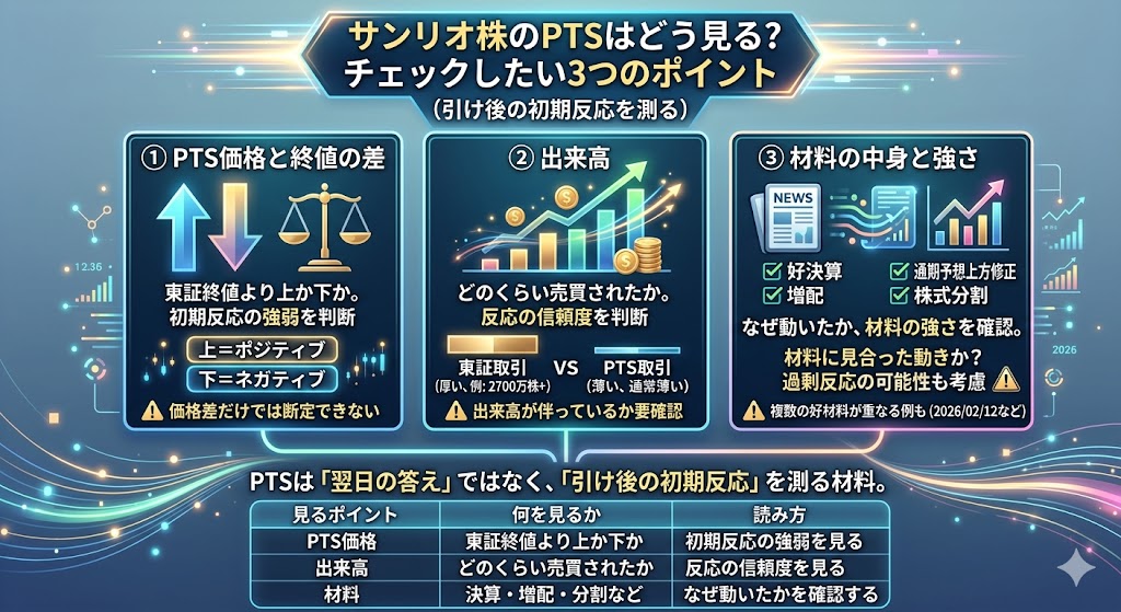 サンリオのPTSはどう見る？チェックしたい3つのポイント