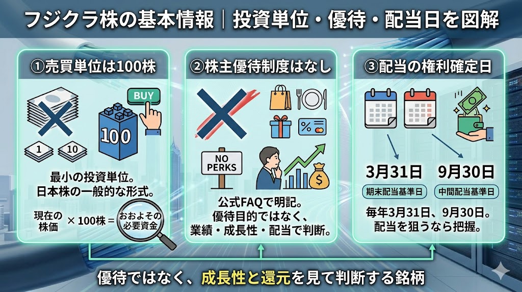 フジクラ株の基本情報|何株から買える?優待はある?