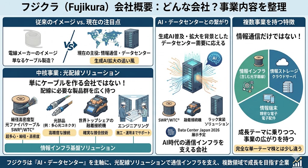 フジクラはどんな会社?まずは事業内容を簡単に整理