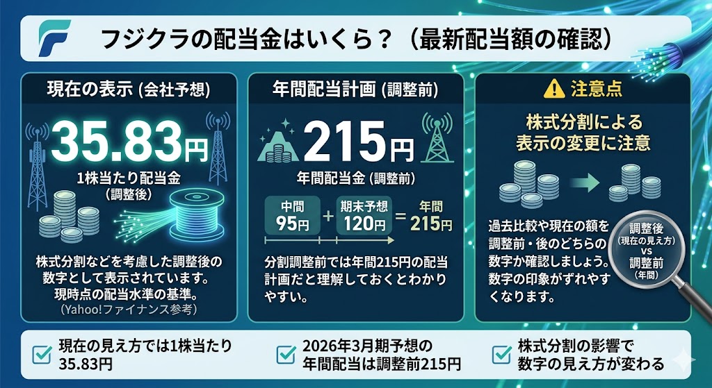 フジクラの配当金はいくら?まずは最新の配当額を確認