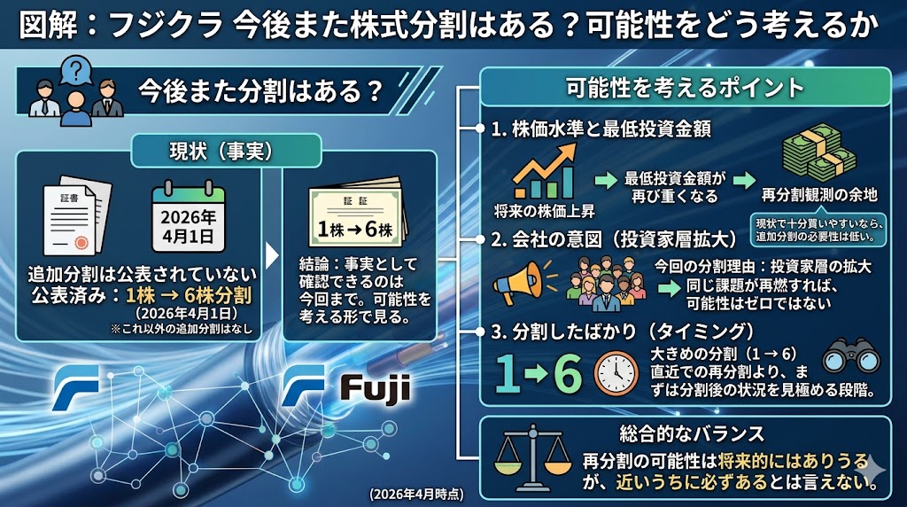 フジクラに今後また株式分割はある?可能性をどう考えるか