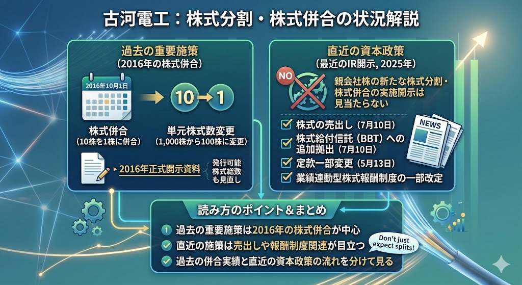 古河電工に株式分割・株式併合はある？