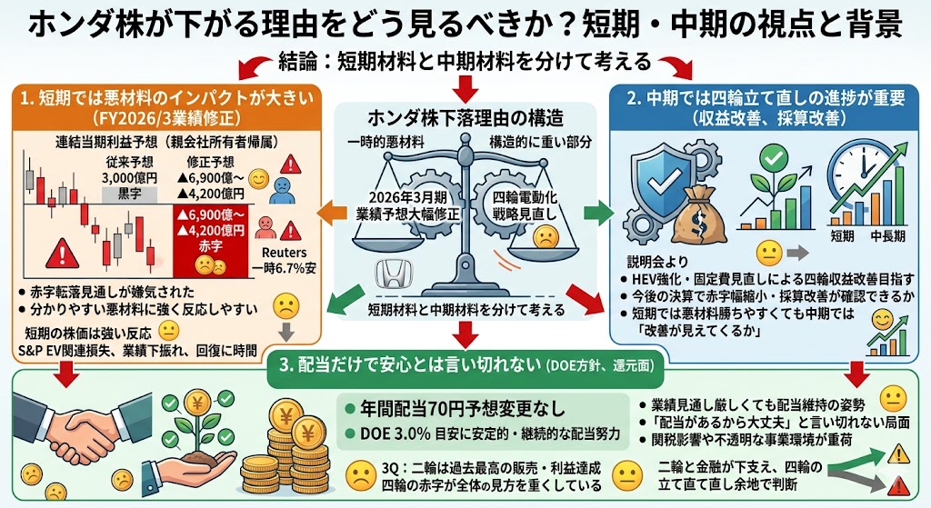 ホンダ株が下がる理由をどう見るべきか