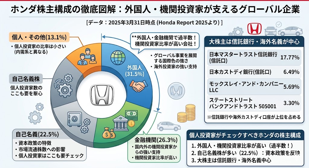 ホンダの株主構成はどうなっている?