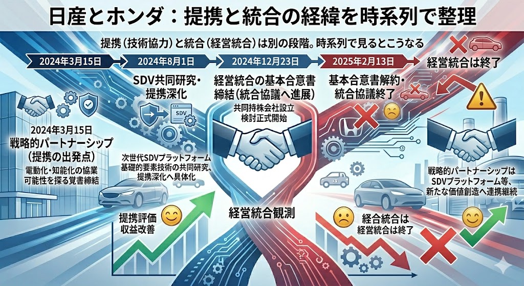 まず整理：日産とホンダは何を協議してきたのか