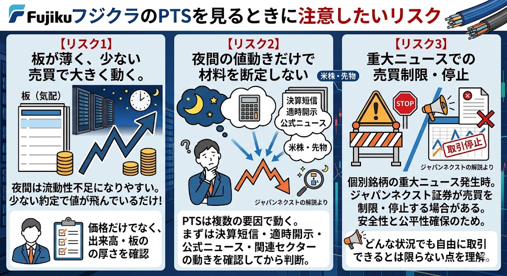 フジクラのPTSを見るときに注意したいリスク