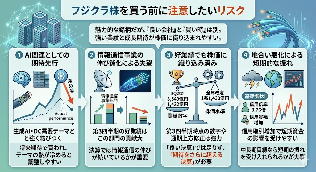 フジクラ株を買う前に注意したいリスク