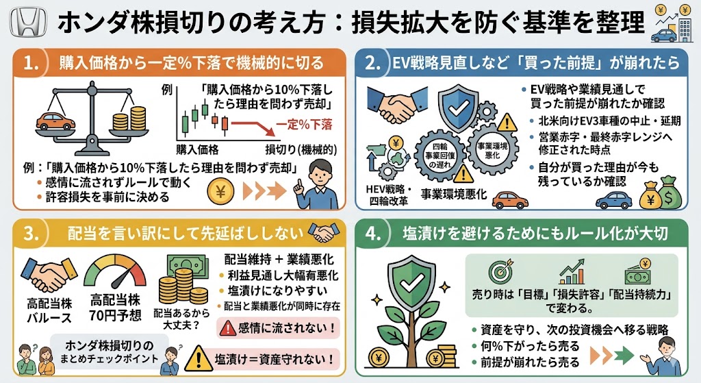 ホンダ株で損切りを考えるなら？見切る基準は何か