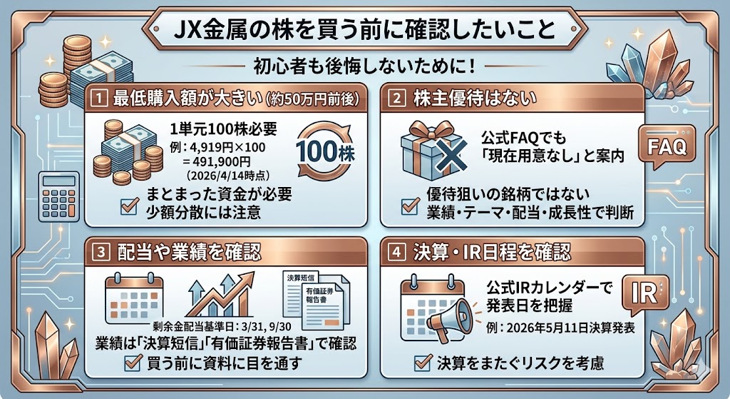 JX金属の株を買う前に確認したいこと