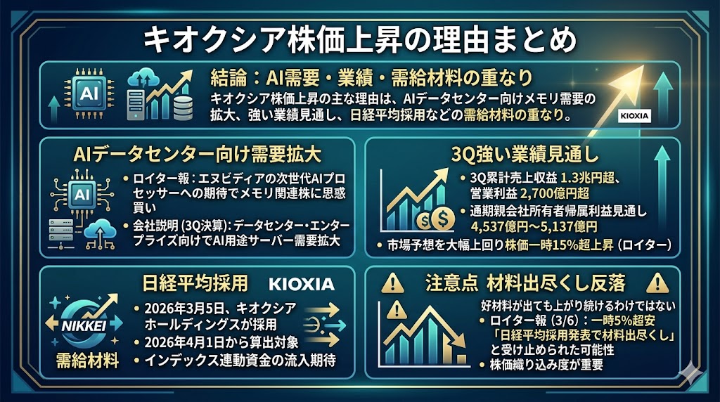 キオクシアの株価が上昇した理由【結論】