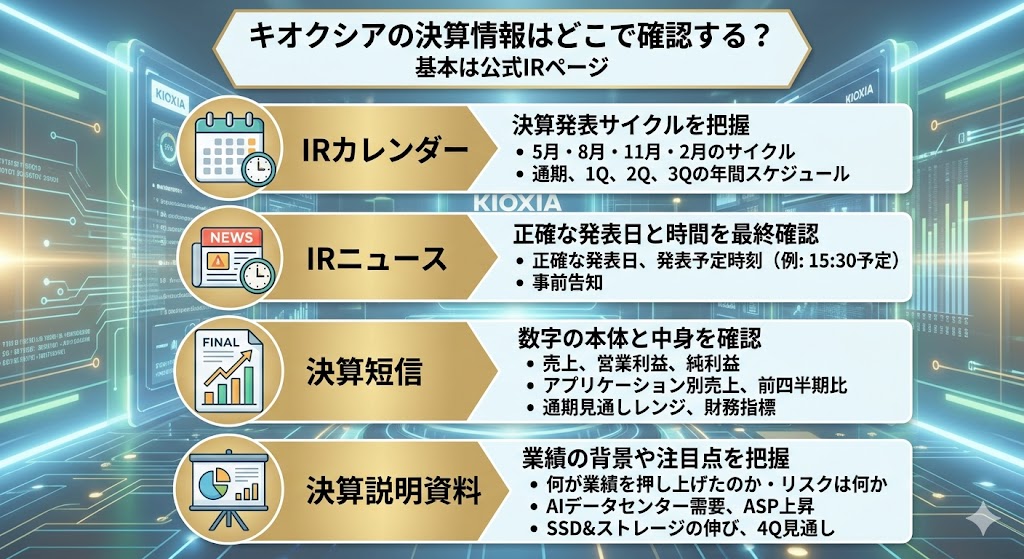 キオクシアの決算情報はどこで確認する？