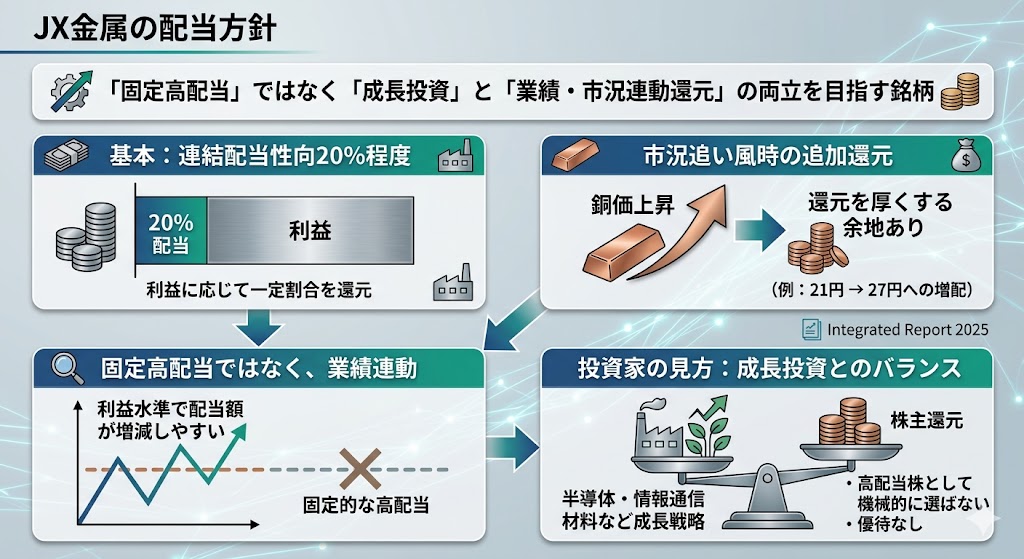 JX金属の配当方針は？