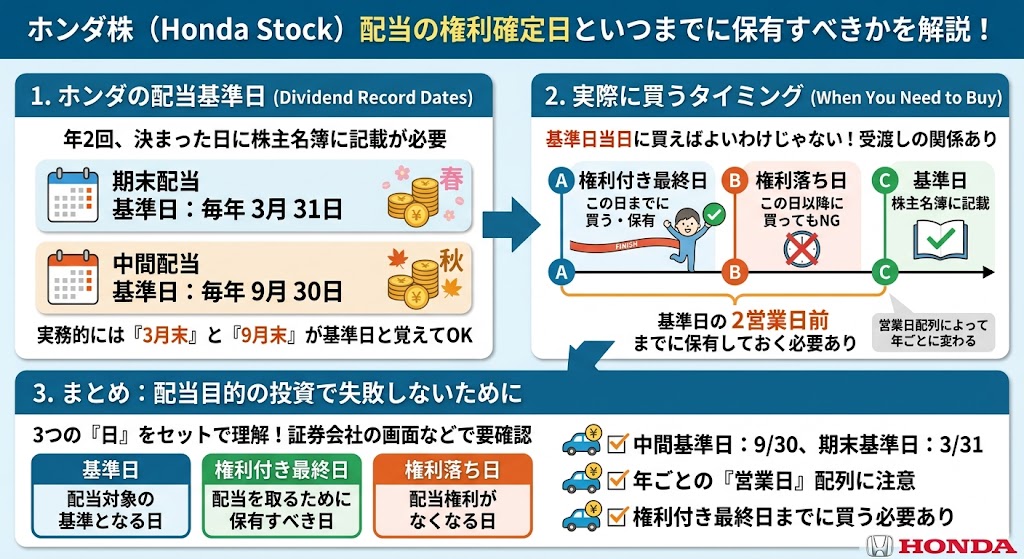 ホンダ株の権利確定日はいつ?いつまで持っていれば配当がもらえる?