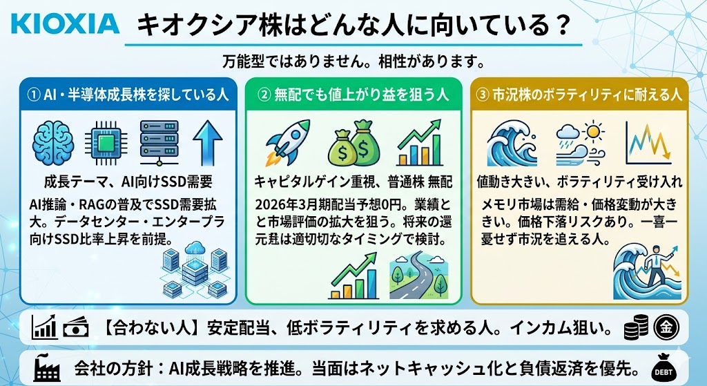 キオクシア株はどんな人に向いている？