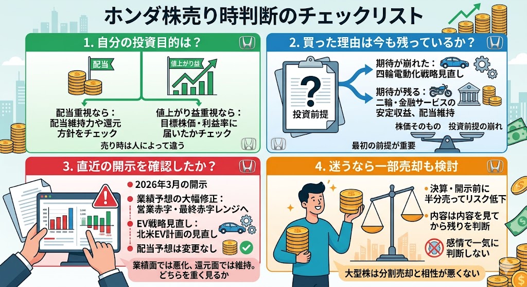 ホンダ株の売り時を判断するときのチェックリスト