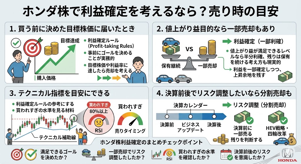 ホンダ株で利益確定を考えるなら？売り時の目安